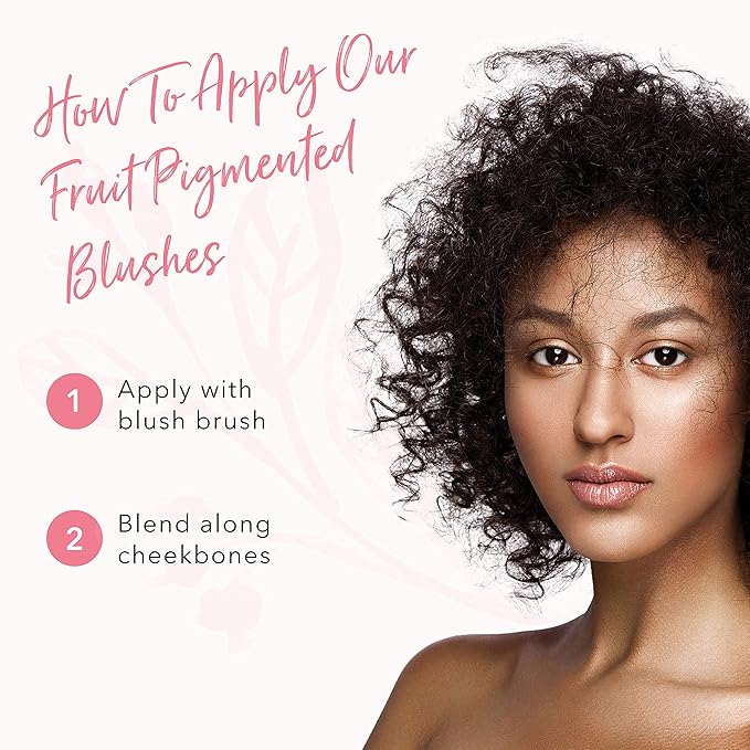 100% PURE Powder Blush (Fruit Pigmented), Chiffon, Soft Shimmery Finish, Nourishes Skin w/Rosehip Oil, Cocoa Butter, Natural Makeup (Soft Pink) - .32 oz-FemmiqueWomen