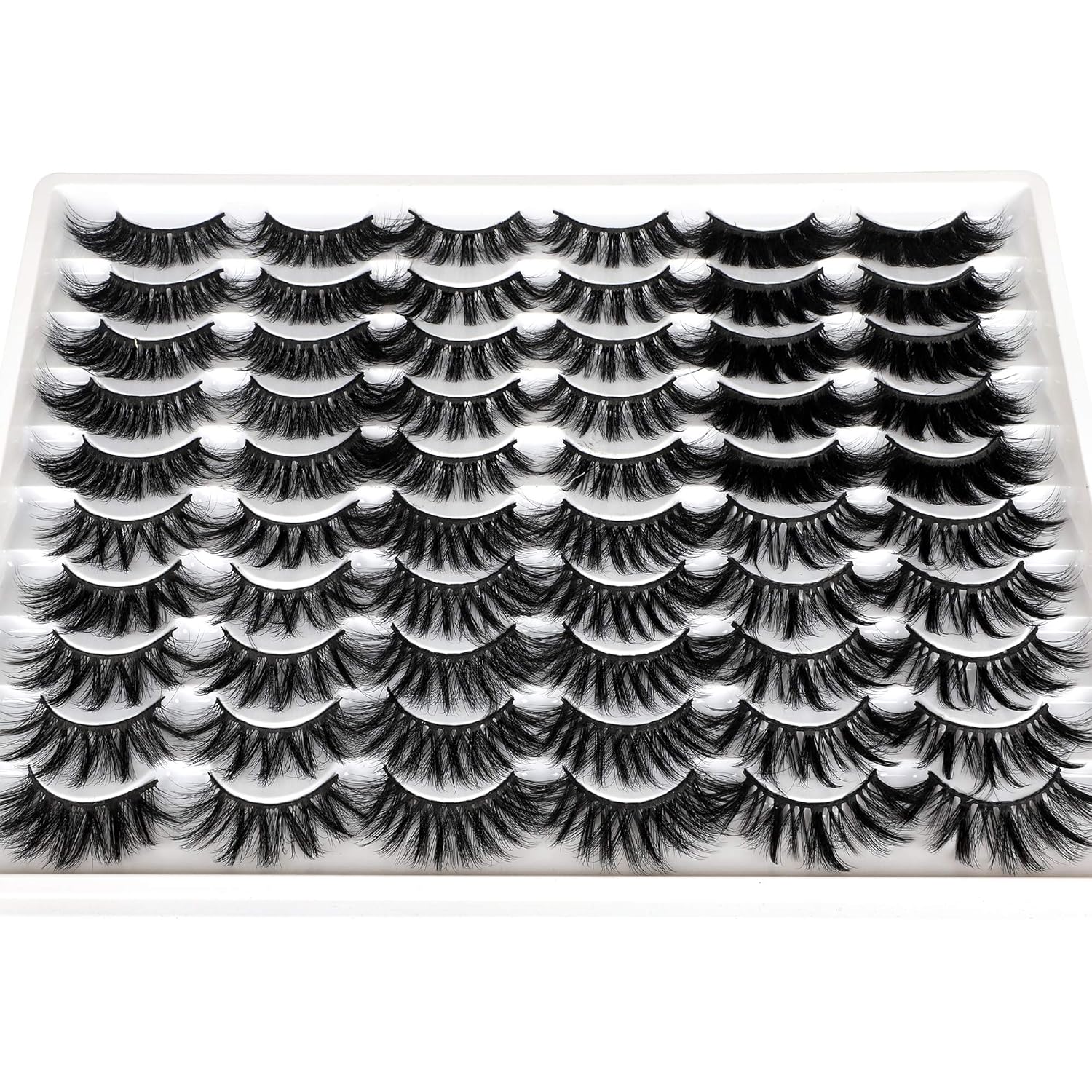 30 Pairs 20MM False Eyelashes Wholesale 6 Styles Mixed Lashes 8D Fluffier Volume Dramatic Faux Mink Eyelashes Thick Full Strip Lashes Pack-FemmiqueWomen