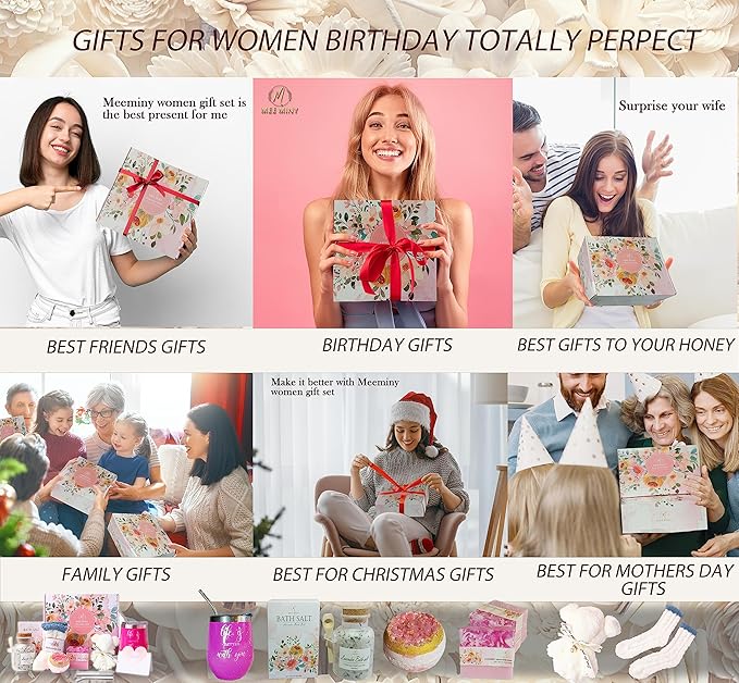 Mothers Day Gifts for Women,Relaxing Spa Gift Basket Set,Unique Gift Ideas for Women,Coworker Teacher Nurse Gifts for Women,Christmas Gifts for Mom Sister Best Friend Wife-FemmiqueWomen