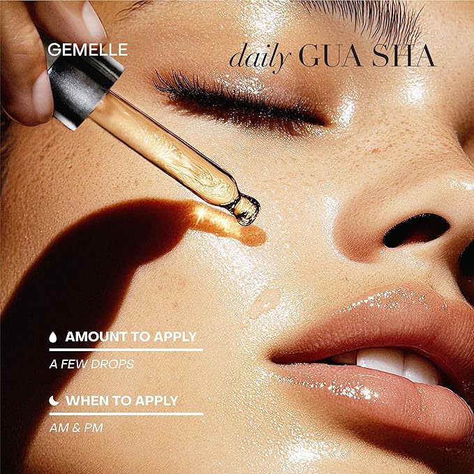 GEMELLE Lymphatic Gua Sha Face Oil | 10x Award Winner | Detox, Plump, Balance, Hydrate | High-Altitude Rosehip, Centella Asiatica & More! | Organic, Natural, Clean Beauty | Starter, Travel 15ml-FemmiqueWomen