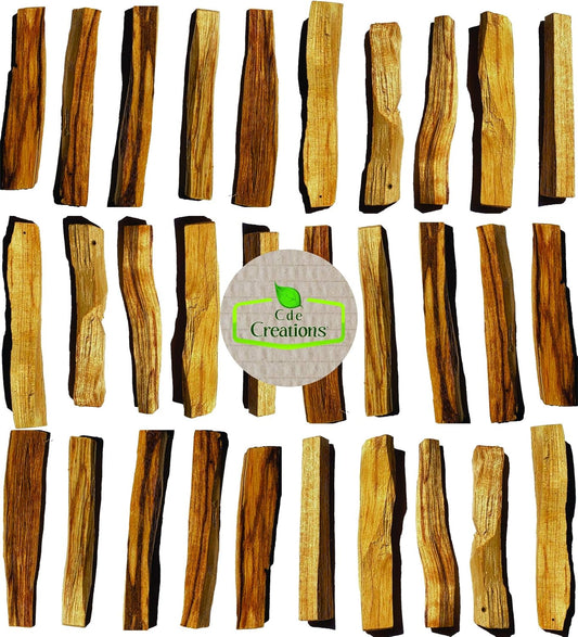 30 Palo Santo Smudging Bulk Lot Sticks, High Resin Palo Santo, Holy Wood. Premium Certified Authentic, Wild Harvested Incense Stick for Purifying, Cleansing, Healing (30 Sticks)-FemmiqueWomen