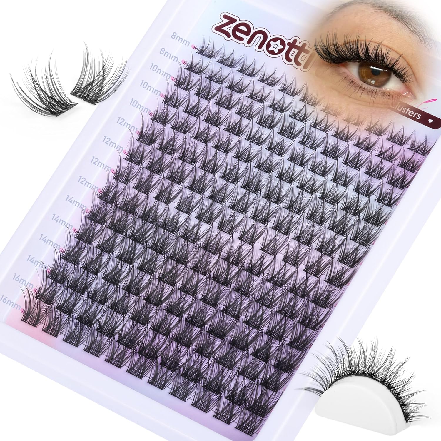 Wispy Lash Clusters Natural Eyelash Extensions Pestañas Postizas Naturales C Curly Individual Lashes 8-16mm DIY Lash Extension by zenotti-FemmiqueWomen