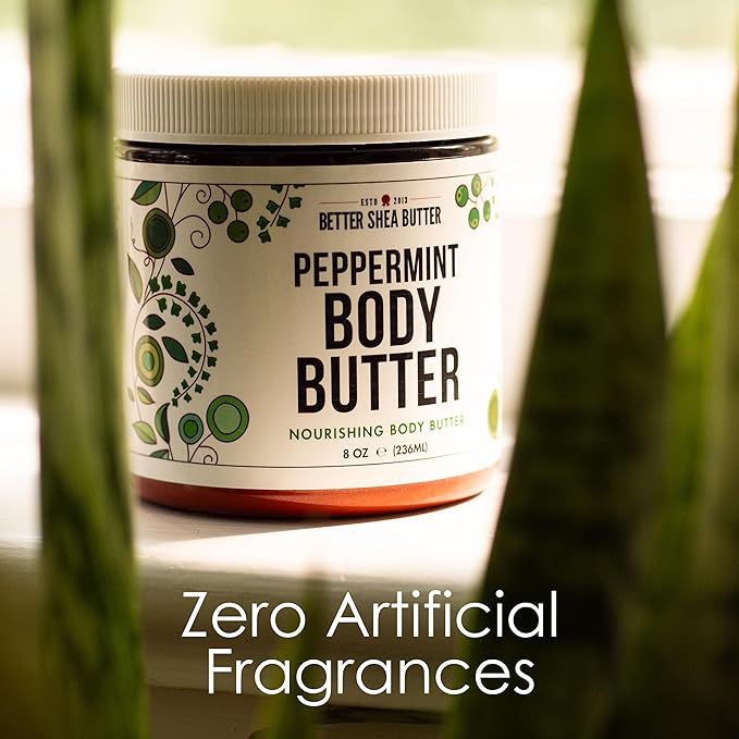 Peppermint Body Lotion | Moisturizer for Dry Skin | with Raw Shea Butter and Jojoba Oil | No Synthetic Fragrances, Non-Greasy Body Cream for Men and Women | 8 oz-FemmiqueWomen