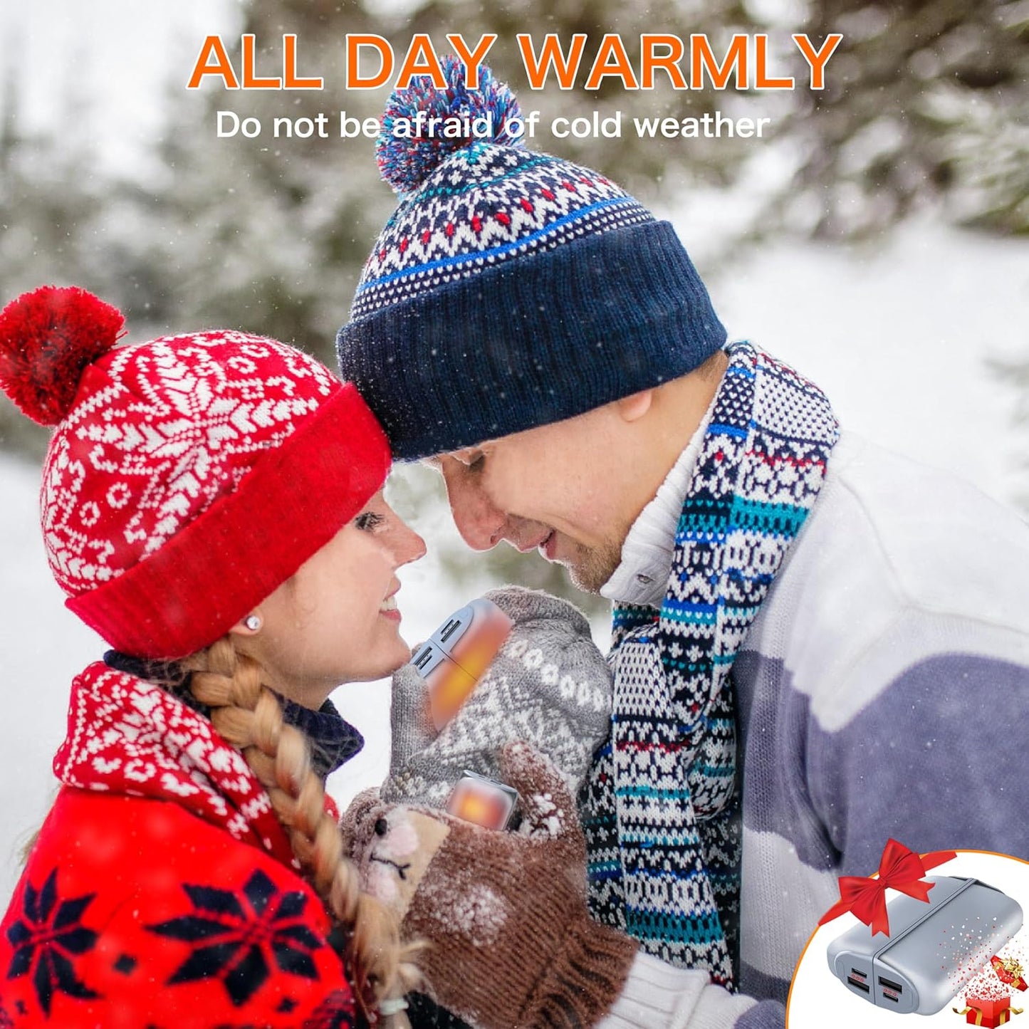 Hand Warmers Rechargeable 2 Pack,10000mAh Split-Magnetic Electric AI Handwarmer Power Bank,3 Levels, Camping,Hunting in Winter (Silver, One Size)-FemmiqueWomen