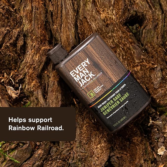 Every Man Jack Hydrating Body Wash for all skin types - Juniper Sage fragrance - Naturally Derived Ingredients - Cleanse, Nourish, and Hydrate Skin -Paraben Free, Phthalate Free, Dye Free-13.5oz - 2pk-FemmiqueWomen