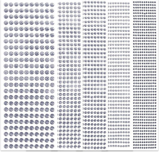 3555 Pieces Face Gem Stickers Self Adhesive Rhinestone Stickers for Crafts 3/4/5/6/8 MM Face Jewels Stickers Diamond Nail Gems Stick on for Face Eye Hair Body Makeup DIY Craft 5 Sizes-FemmiqueWomen