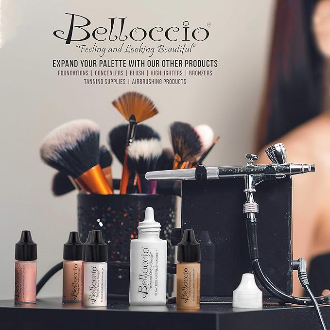 16 Ounce Bottle of Belloccio Makeup Airbrush Cleaner - Fast Acting Cleaning Solution, Quickly Cleans Flushes Out Airbrush Makeup Foundation, Blush, Highlighter - Clean Cosmetic Makeup Brushes, Paint-FemmiqueWomen
