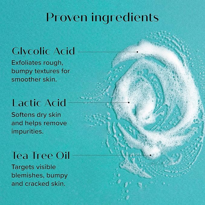 Medix 5.5 Body Scrub Skin Care Glycolic Acid Exfoliating Body Cleanser KP Bump Eraser | AHA + Lactic Acid Anti Aging All Skin Type Wash | Keratosis Pilaris & Acne | Foaming Body & Face Wash, 15 Fl Oz-FemmiqueWomen