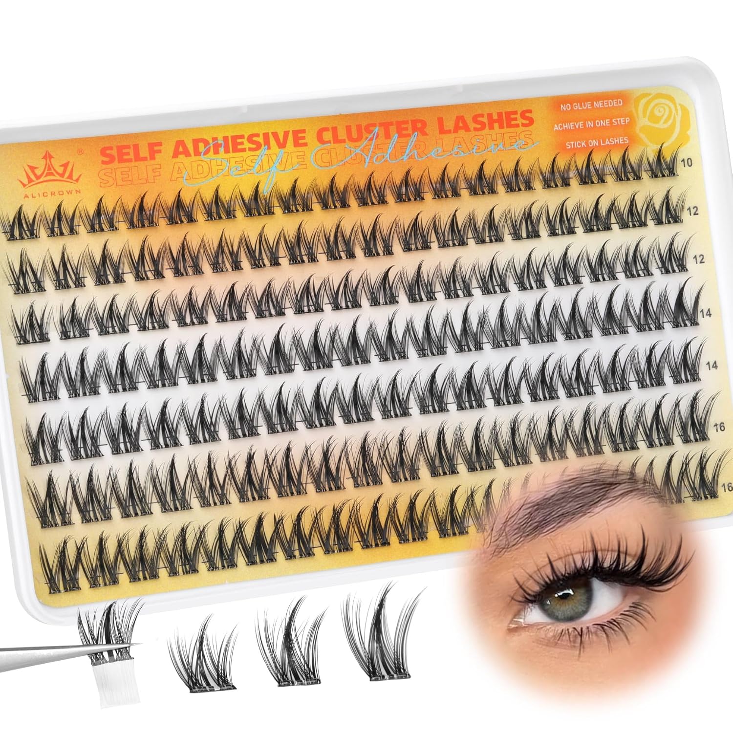 Self Adhesive Eyelashes No Glue Lash Clusters Manga Eyelash Extensions Self Adhesive Eyelash Clusters Wispy Individual Lashes Extensions Spiky Pre-glued Eyelashes 126Pcs-FemmiqueWomen