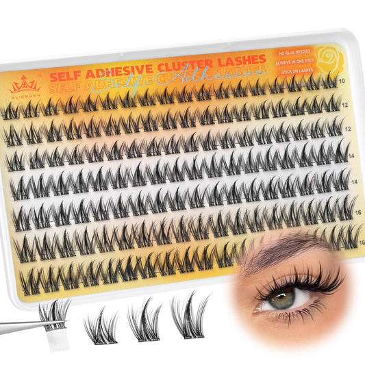 Self Adhesive Eyelashes No Glue Lash Clusters Manga Eyelash Extensions Self Adhesive Eyelash Clusters Wispy Individual Lashes Extensions Spiky Pre-glued Eyelashes 126Pcs-FemmiqueWomen