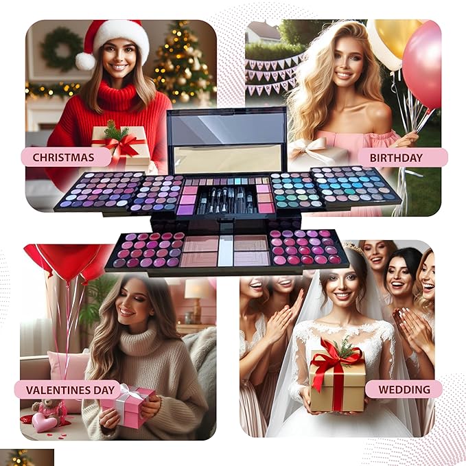 Makeup Kit for Women - 190-in-1 - Professional Makeup Pallets, makeup kit Includes Eyeshadows, Blushes, Makeup Brushes & More For a Full Makeup Look-FemmiqueWomen