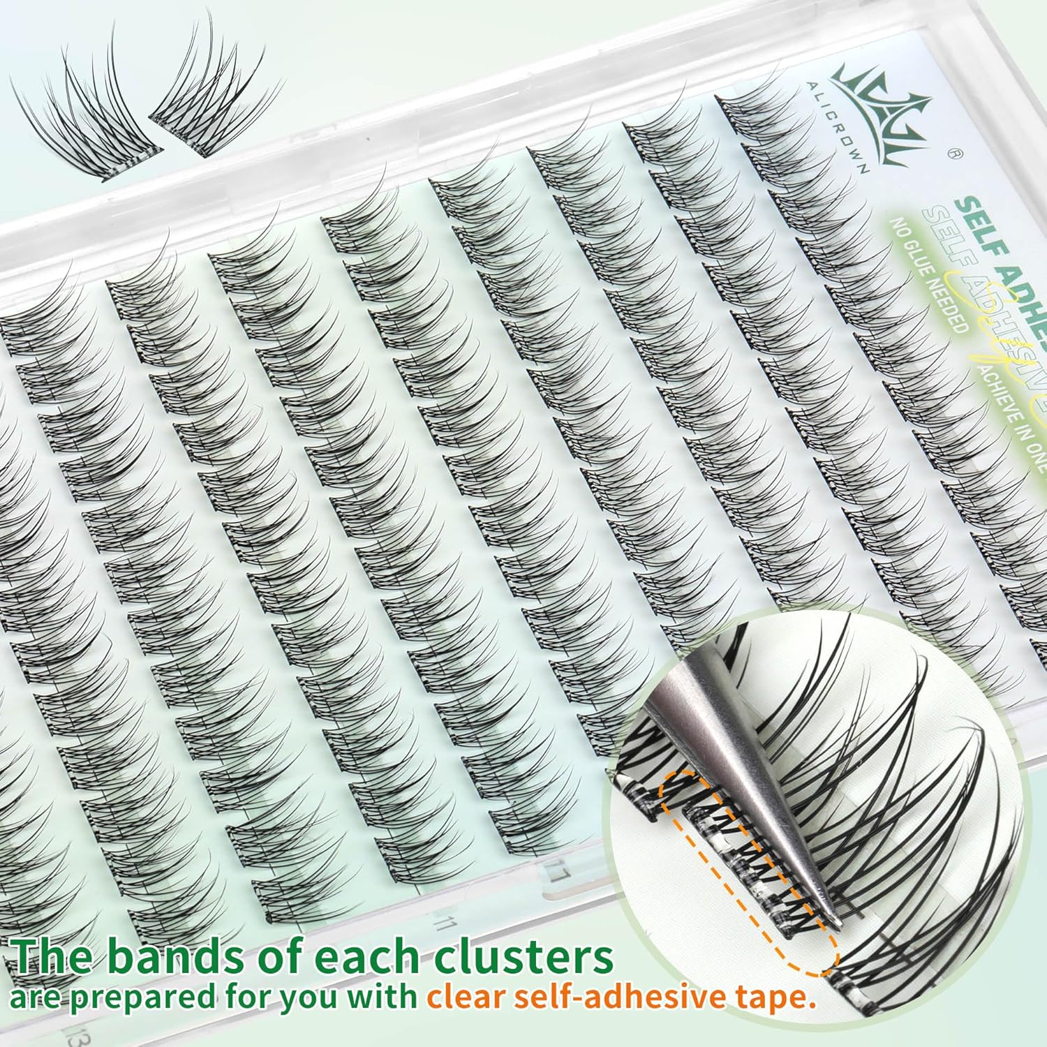 Self Adhesive Lashes Clusters Natural Look No Glue Eyelash Extensions Wispy Pre Glued Self Adhesive Eyelashes Reusable DIY Lash Extensions 120Pcs 9mm 10mm 11mm 13mm-FemmiqueWomen