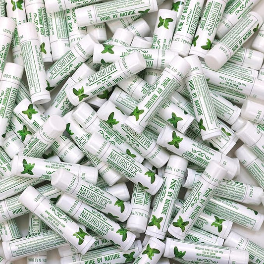 150-Pack Lip Balm in Bulk by Naturistick. Peppermint Scent. 100% Natural Ingredients. Best Beeswax Chapstick for Dry, Chapped Lips. Made in USA-FemmiqueWomen