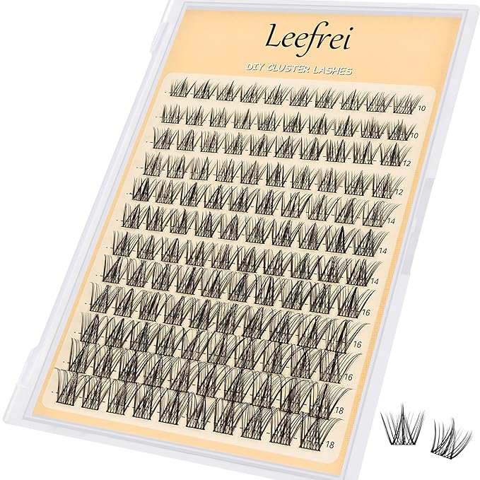 Eyelash Clusters Set 10-18mm Wispy Lash Clusters D Curl DIY Cluster Lash Extension Kit Individual Lashes Kit With Bond & Seal, Glue Remover, Tweezers(LF02 Lashes Set)-FemmiqueWomen