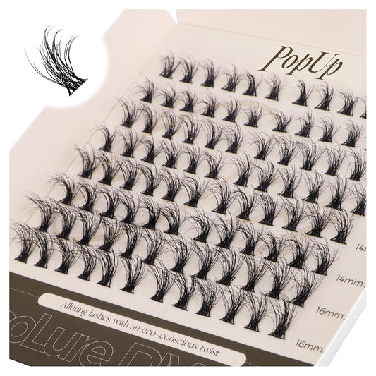 PopUp Cluster Lashes Wispy Cluster Eyelash Extensions 3D DIY Lash Clusters 10-16mm Multilayered Eyelash Clusters, Reusable Fluffy Individual Lashes Cluster(BDD06)-FemmiqueWomen