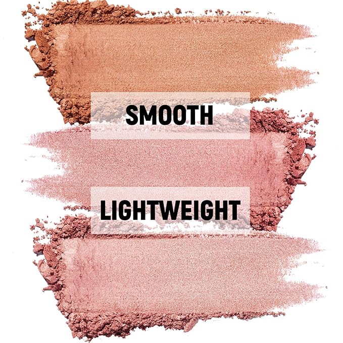 3 Colors Blush Palette，Blush Powder for Cheeks Makeup，Glitter Blusher with Brush，Long Wear，Highly Pigmented-FemmiqueWomen
