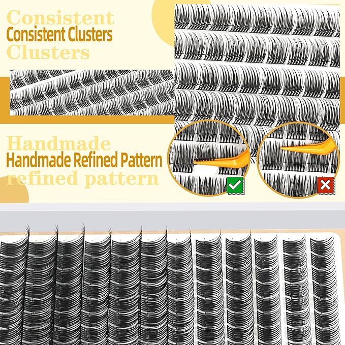Eyelash Clusters 10-18mm Wispy Lash Clusters D Curl DIY Cluster Lash Extension Kit Individual Lashes Kit With Bond & Seal, Glue Remover, Tweezers(LF05 Lashes Set)-FemmiqueWomen
