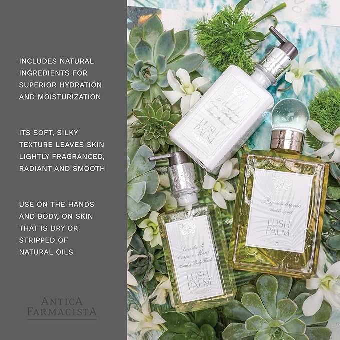 Antica Farmacista Body Moisturizer - Moisturizing Scented Lotion - Premium Body Moisturizer - Luxury Gift for Women & Men - Hand & Skin Hydration - Lush Palm, 10 Fl Oz-FemmiqueWomen