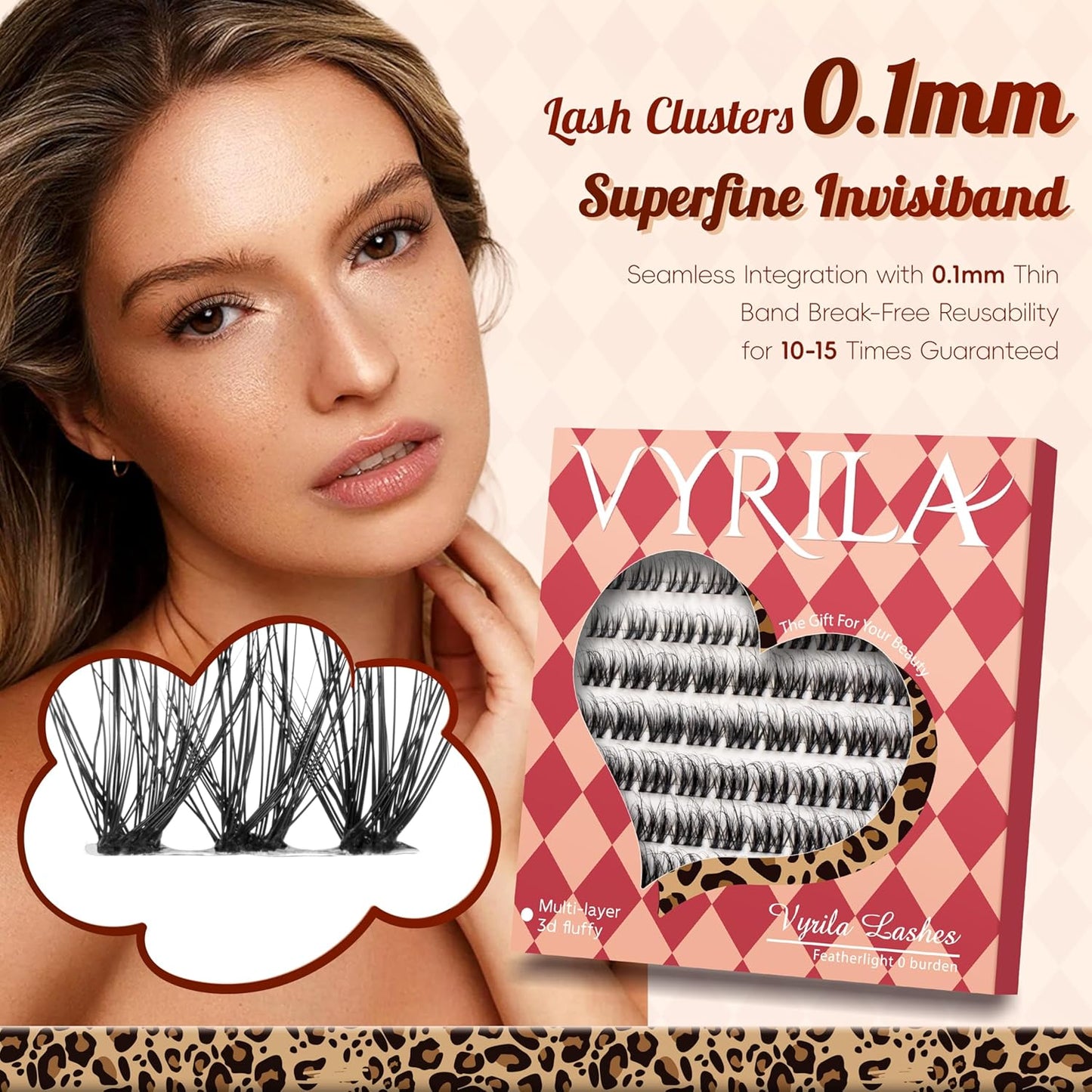 Lash Clusters 0.05mm PBT Fiber Eyelash Clusters, 0.1mm Superfine Invisiband D Curl Diy Lash Extension, 72pcs 8-16mm Individual Like Eyelash Extensions (Soul-D-8-16Mix)-FemmiqueWomen