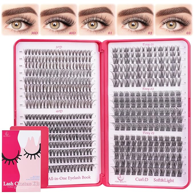 Lash Clusters - Wispy Lash Clusters For Natural Look 8-16MM 536Pcs Eyelash Clusters D Curl Individual Lashes for DIY Lash Extension Kit-FemmiqueWomen