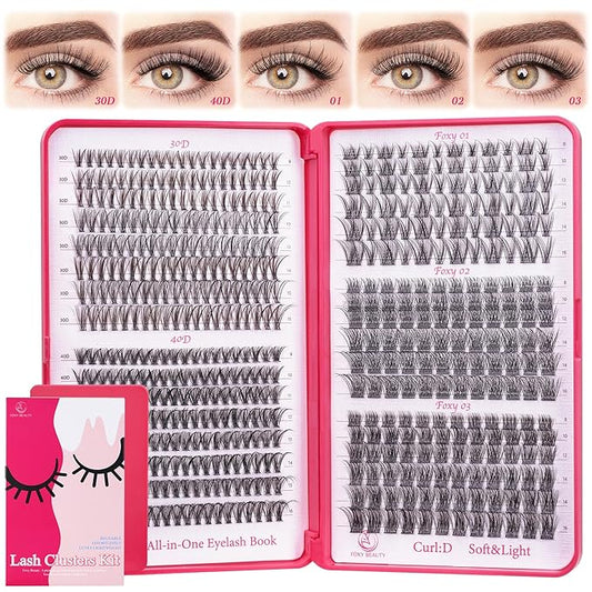 Lash Clusters - Wispy Lash Clusters For Natural Look 8-16MM 536Pcs Eyelash Clusters D Curl Individual Lashes for DIY Lash Extension Kit-FemmiqueWomen