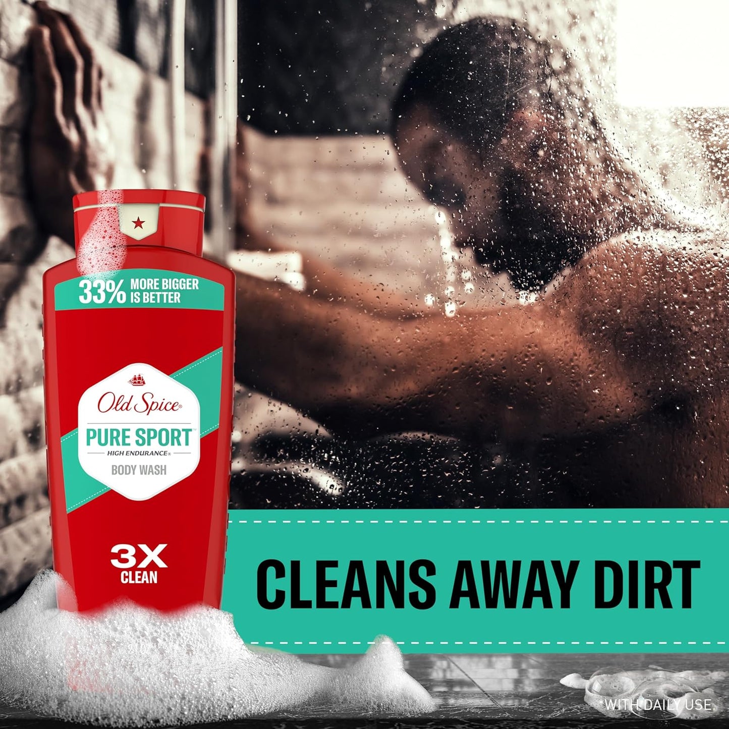 Old Spice Refreshing Body Wash for Men, High Endurance, 3X Defense, 24/7 Shower Fresh with Long Lasting Scent, Pure Sport Scent, 24 oz (Pack of 4)-FemmiqueWomen