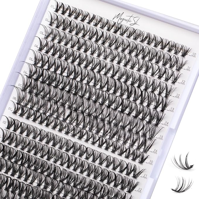 Lash Clusters 320pcs Individual Lashes 30D&40D DIY Lash Extensions D Curl Lash Clusters False Eyelashes Natural Look 10-16mm Mix Cluster Eyelash Extensions EASY TO USE (30D+40D-0.07D)-FemmiqueWomen