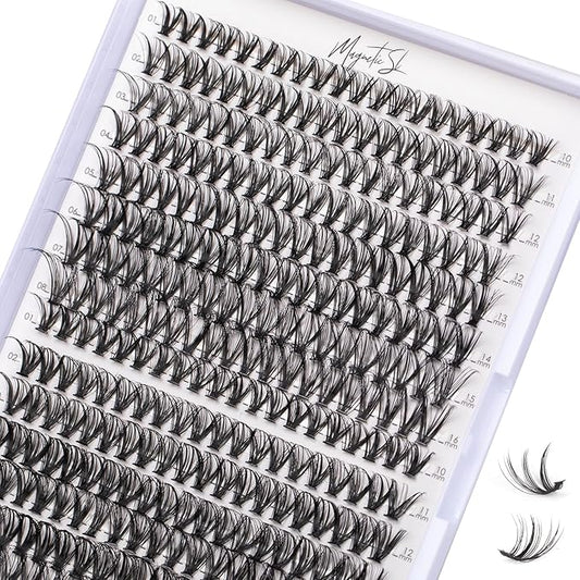 Lash Clusters 320pcs Individual Lashes 30D&40D DIY Lash Extensions D Curl Lash Clusters False Eyelashes Natural Look 10-16mm Mix Cluster Eyelash Extensions EASY TO USE (30D+40D-0.07D)-FemmiqueWomen