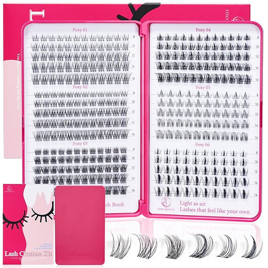 Lash Clusters - Lash Clusters Kit Mix Manga Lash Clusters 0.07D Lashes Clusters Anime Lashes Ultra-Thin Invisible Band 0.05mm DIY at Home No Lash Glue Included-FemmiqueWomen