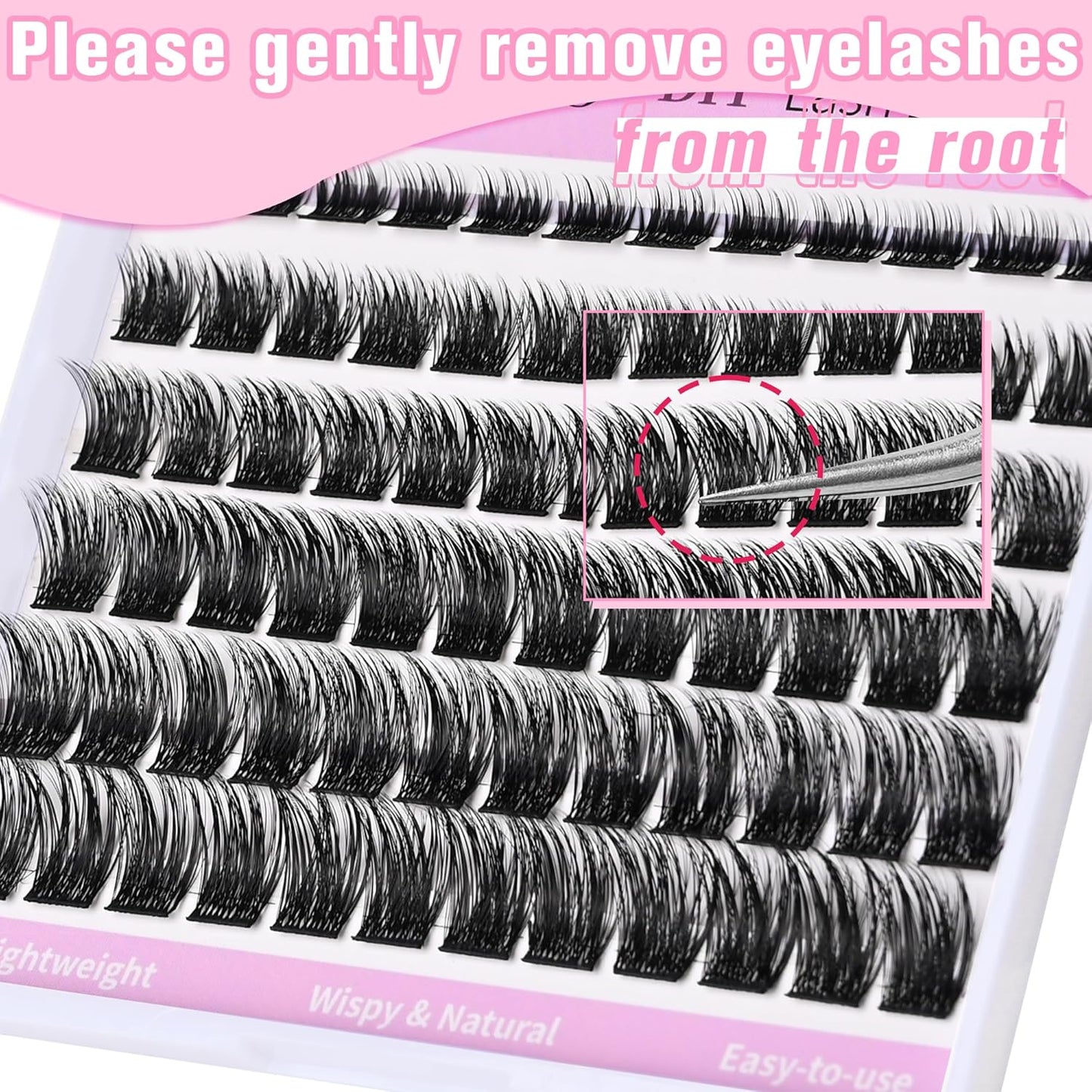 Natural Lash Clusters Eyelash Extensions Wispy Eyelash Clusters Lash Extension 72pcs 8-16MM D Curl Volume Individual Lashes Clusters Natural DIY Eyelash Extension-FemmiqueWomen