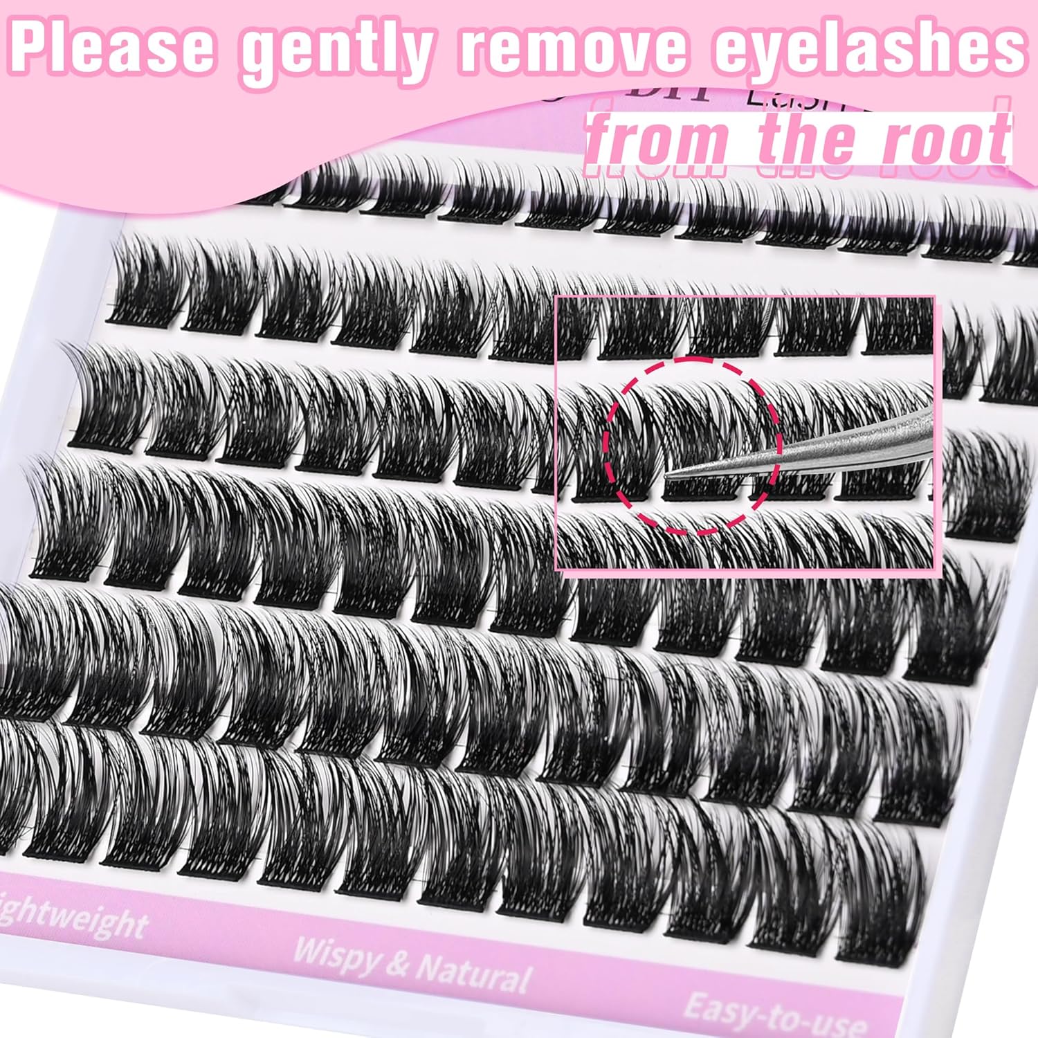 Natural Lash Clusters Eyelash Extensions Wispy Eyelash Clusters Lash Extension 72pcs 8-16MM D Curl Volume Individual Lashes Clusters Natural DIY Eyelash Extension-FemmiqueWomen