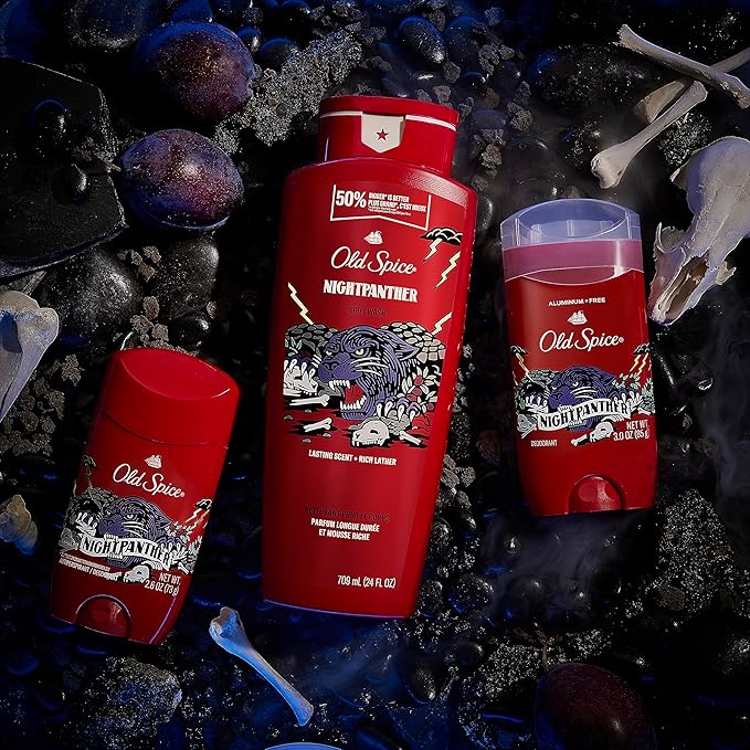 Old Spice Body Wash for Men, NightPanther, 24/7 Shower Freshness, 24 fl oz (Pack of 4)-FemmiqueWomen