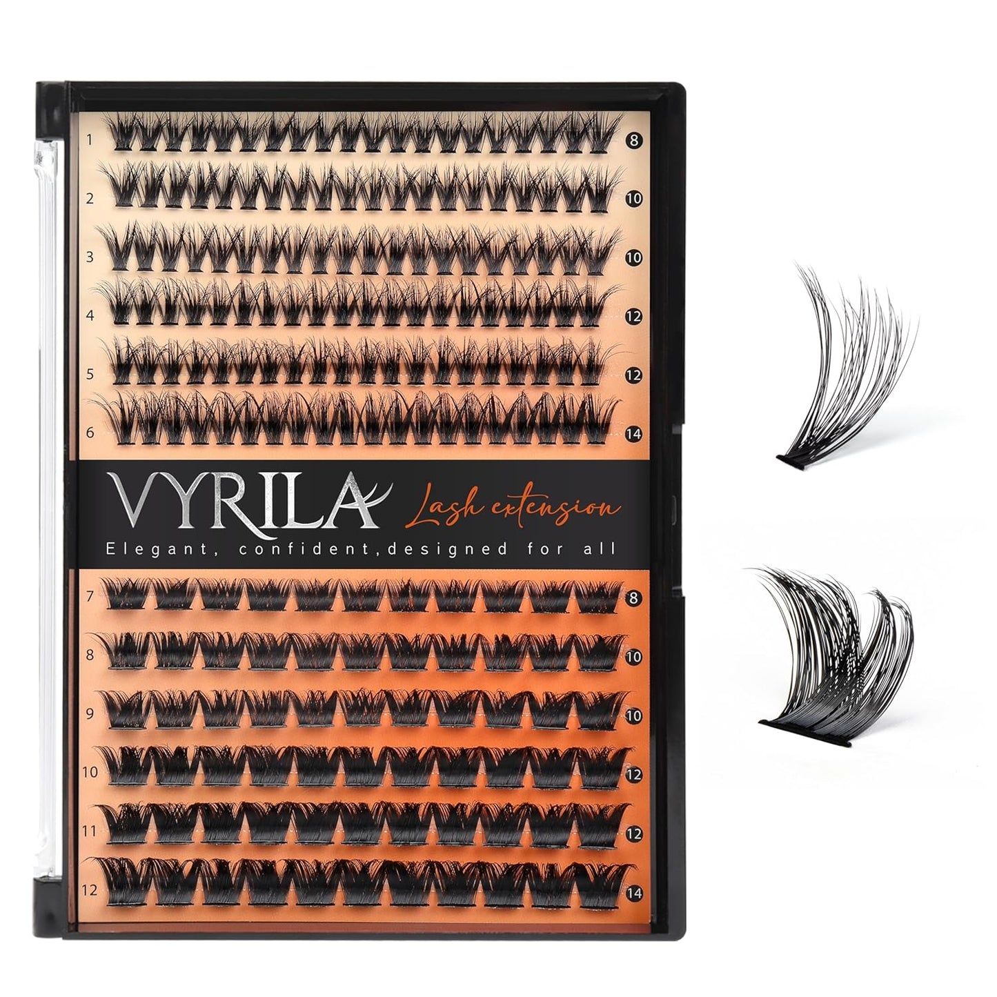 Lash Clusters-VYRILA 0.07mm Wispy Eyelashes C Curl Eyelash Clusters 8-14mix Individual Lashes Extension DIY at Home (30P+S03 186pcs-8-14mix)-FemmiqueWomen