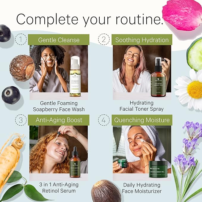 Tree To Tub Hydrating Facial Toner Spray for Dry & Sensitive Skin - Alcohol Free Witch Hazel & Rose Water Face Toner for Women & Men w/Hyaluronic Acid, Vitamin C, Organic Green Tea, Natural Ginseng-FemmiqueWomen