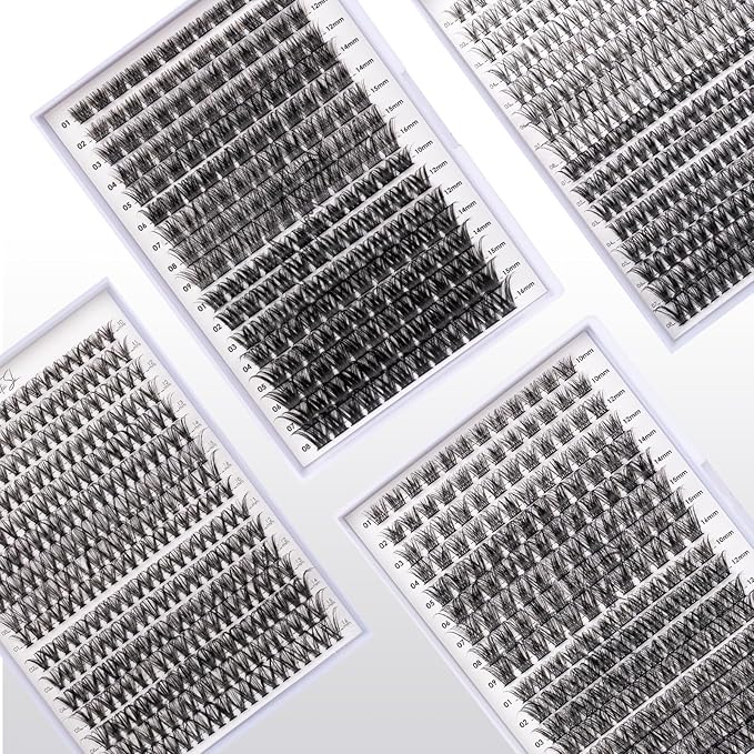 Lash Clusters 204 Pcs Individual Lashes Clusters Eyelash Extensions False Eyelashes DIY Lash Extension Kit Reusable False Eyelashes Natural Look Mix 10-16mm C D Curl(DM01+DM17)-FemmiqueWomen