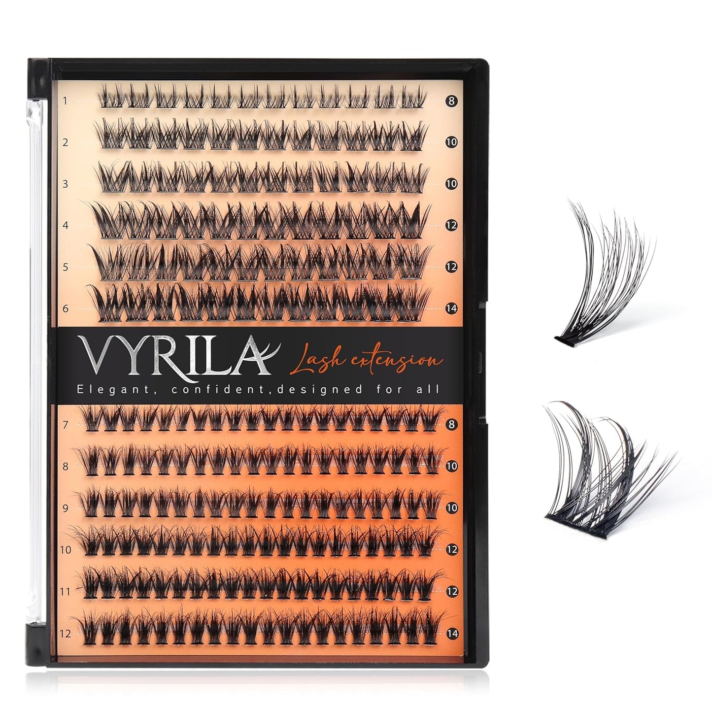 Lash Clusters-VYRILA 0.07mm Wispy Eyelashes C Curl Eyelash Clusters 8-14mix Individual Lashes Extension DIY at Home (30P+S05 192pcs-8-14mix)-FemmiqueWomen