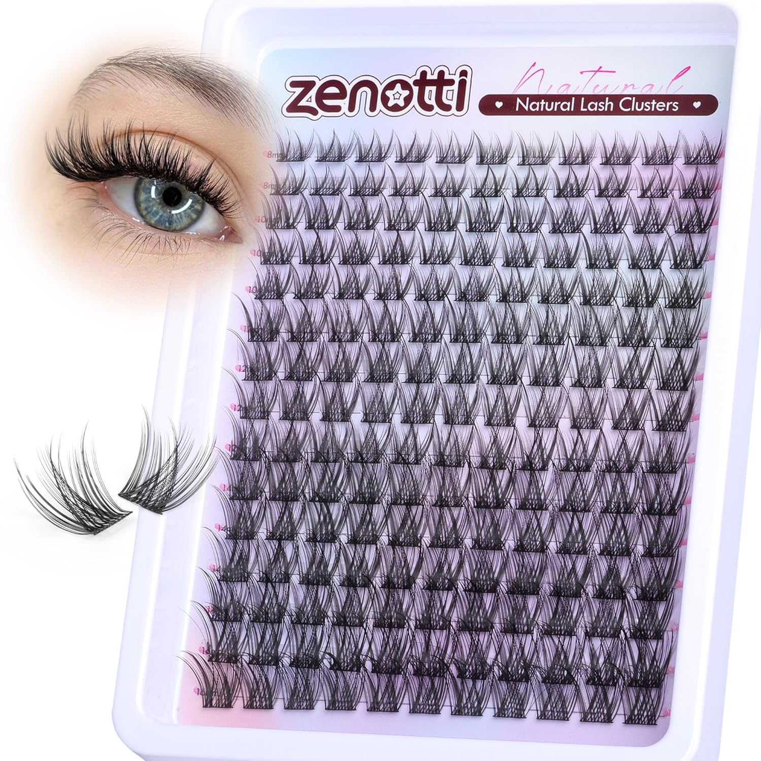 Wispy Lash Clusters Natural Eyelash Extensions Pestañas Postizas Naturales C Curly Individual Lashes 8-16mm DIY Lash Extension by zenotti-FemmiqueWomen