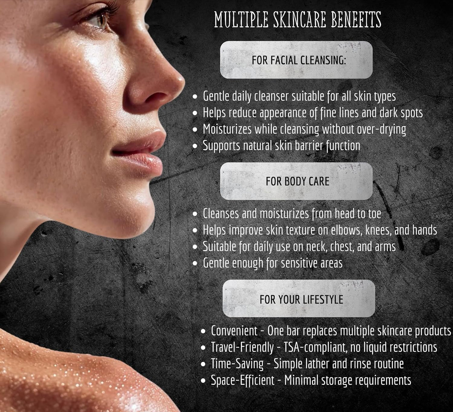 All-in-One Face & Body Unisex Bar - 40+ Ingredient Complex Vitamin C,E,B3 Retinol, Hyaluronic/Glycolic/Salicylic Acid - Kojic, Turmeric and B-Carotene for Cleansing and Beautifying Skin (10.6 oz)-FemmiqueWomen