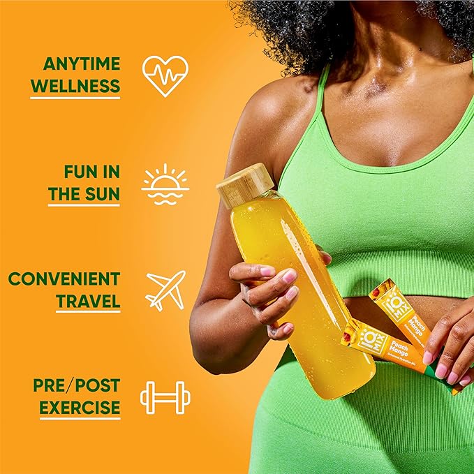 IQMIX Hydration Electrolyte Powder – 4-in-1 Formula for Hydration, Mental Clarity, Mood and Recovery – Sugar-Free Drink Mix, Keto, Magnesium L-Threonate, Lion’s Mane – 40 Count Peach Mango-FemmiqueWomen