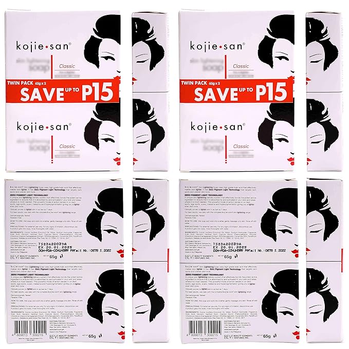Kojie San Skin Brightening Brush Set - Original Kojic Acid Soap That Helps Reduces Dark Spots & Other Types of Skin Damage – 65g x 6 Bars and Relumins Deep Pore Facial Cleansing Brush-FemmiqueWomen