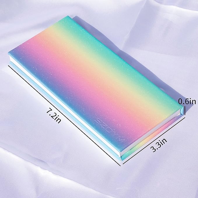 2PCS PU leather pastel sparkle empty magnetic palette with 10Pcs 26mm Round Metal Pans and 10Pcs 23mm square Metal Pans,DIY Eye Shadow makeup palette,elastic, flexible and lubricated, waterproof and easy to clean (Suit-1)-FemmiqueWomen