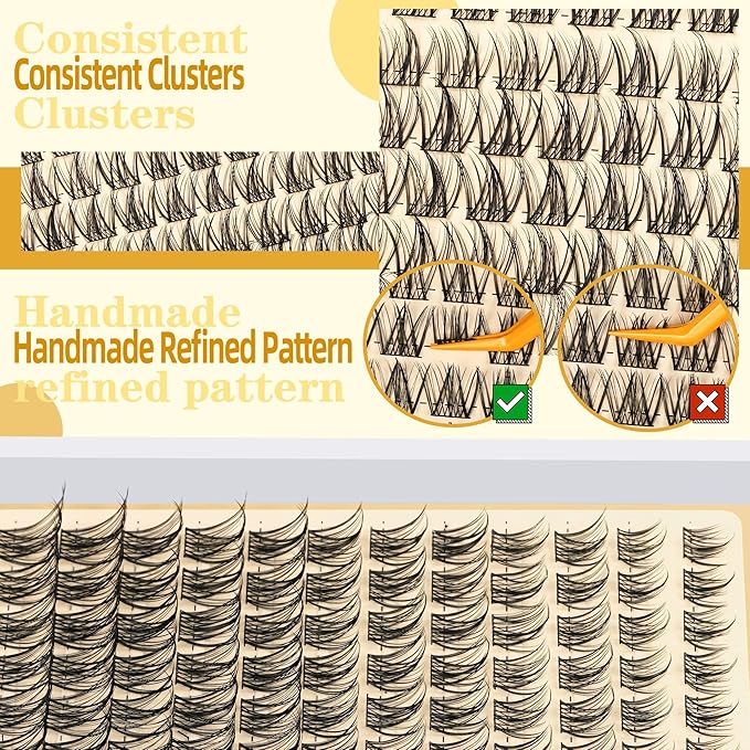 Eyelash Clusters 10-18mm Wispy Eyelash Clusters D Curl DIY Lash Extension Natural Lash Clusters Individual Lashes (LF02 Lashes Only)-FemmiqueWomen