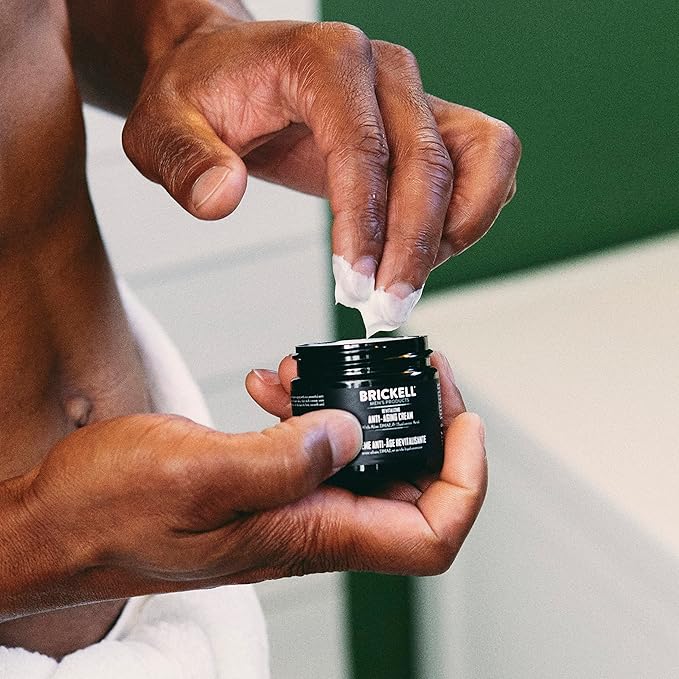 Brickell Men's Revitalizing Anti-Aging Cream For Men, Natural and Organic Anti Wrinkle Night Face Cream To Reduce Fine Lines and Wrinkles, 2 Ounce, Unscented-FemmiqueWomen