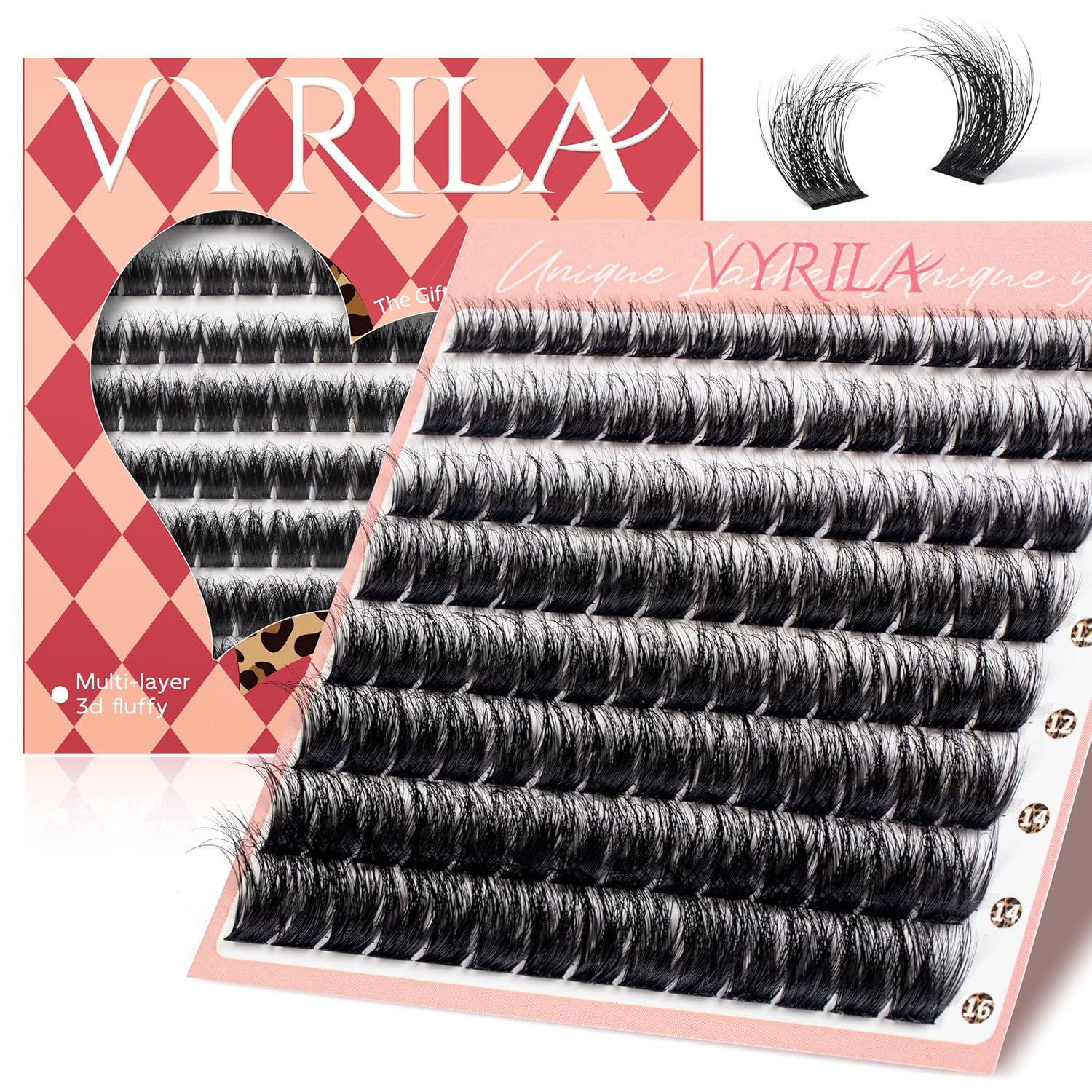 Lash Clusters 0.05mm PBT Fiber Eyelash Clusters, 0.1mm Superfine Black Band D Curl Diy Lash Extension, 112pcs 8-16mm Individual Like Eyelash Extensions (Lushy-D-8-16Mix)-FemmiqueWomen