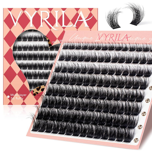 Lash Clusters 0.05mm PBT Fiber Eyelash Clusters, 0.1mm Superfine Black Band D Curl Diy Lash Extension, 112pcs 8-16mm Individual Like Eyelash Extensions (Lushy-D-8-16Mix)-FemmiqueWomen