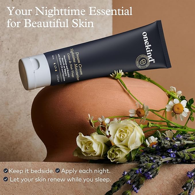 Onekind Dream Cream Night Moisturizer – Hydrating Anti-Aging Face Cream with Squalane, Rosehip & Shea Butter – Fragrance-Free, Vegan, for Dry & Sensitive Skin – 1.7 oz-FemmiqueWomen