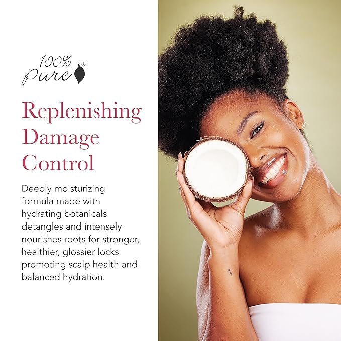 100% PURE Honey & Virgin Coconut Restorative Conditioner Moisturizer & Repair Replenishing Nutrient Boost for Dry Damaged Hair, Promotes Healthy Growth for Women & Men - Sulfate Free - 8 Fl Oz-FemmiqueWomen