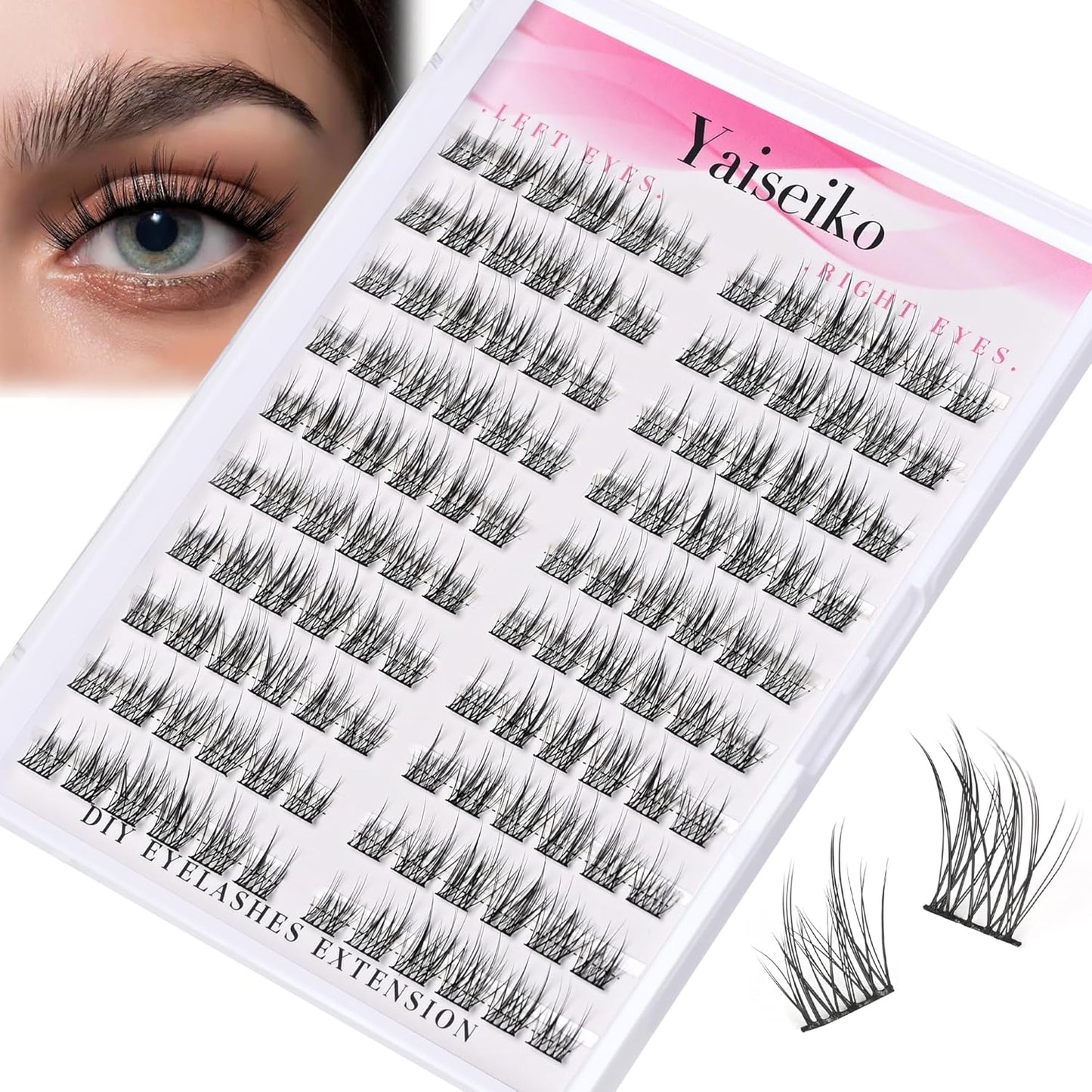Natural Lash Clusters Wispy DIY Eyelash Clusters 120 pcs Cluster Lash Extensions C Curl Individual Lashes 10-16mm Mix Length Natural Look Lashes Clusters-FemmiqueWomen