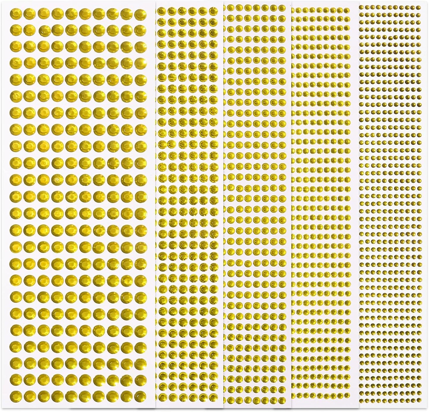 3555 Pieces Face Gem Stickers Self Adhesive Rhinestone Stickers for Crafts 3/4/5/6/8 MM Face Jewels Stickers Diamond Nail Gems Stick on for Face Eye Hair Body Makeup DIY Craft 5 Sizes-FemmiqueWomen