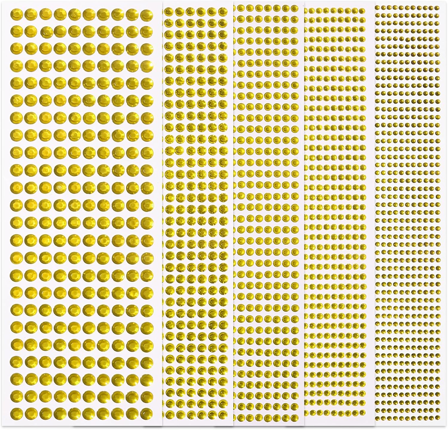 3555 Pieces Face Gem Stickers Self Adhesive Rhinestone Stickers for Crafts 3/4/5/6/8 MM Face Jewels Stickers Diamond Nail Gems Stick on for Face Eye Hair Body Makeup DIY Craft 5 Sizes-FemmiqueWomen